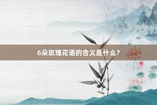 6朵玫瑰花语的含义是什么？